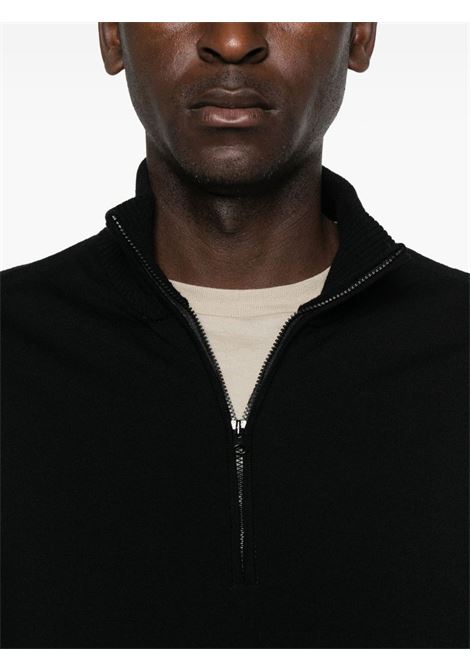 maglione half zip uomo nero C.P. COMPANY | 19CMKN036A-005528A999